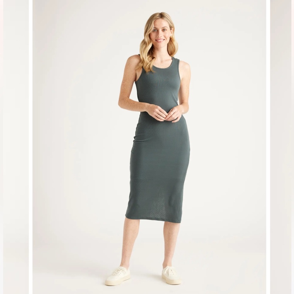 NWT Quince Tencel Rib Knit Sleeveless Dress